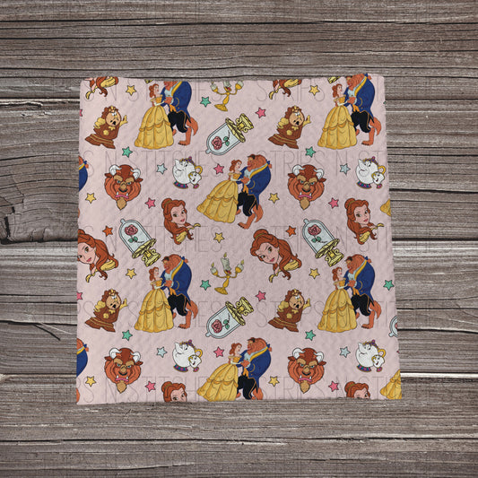 Pink Beautiful Beast Scatter | Bullet Fabric Strip | Bow Making | Scrunchie |