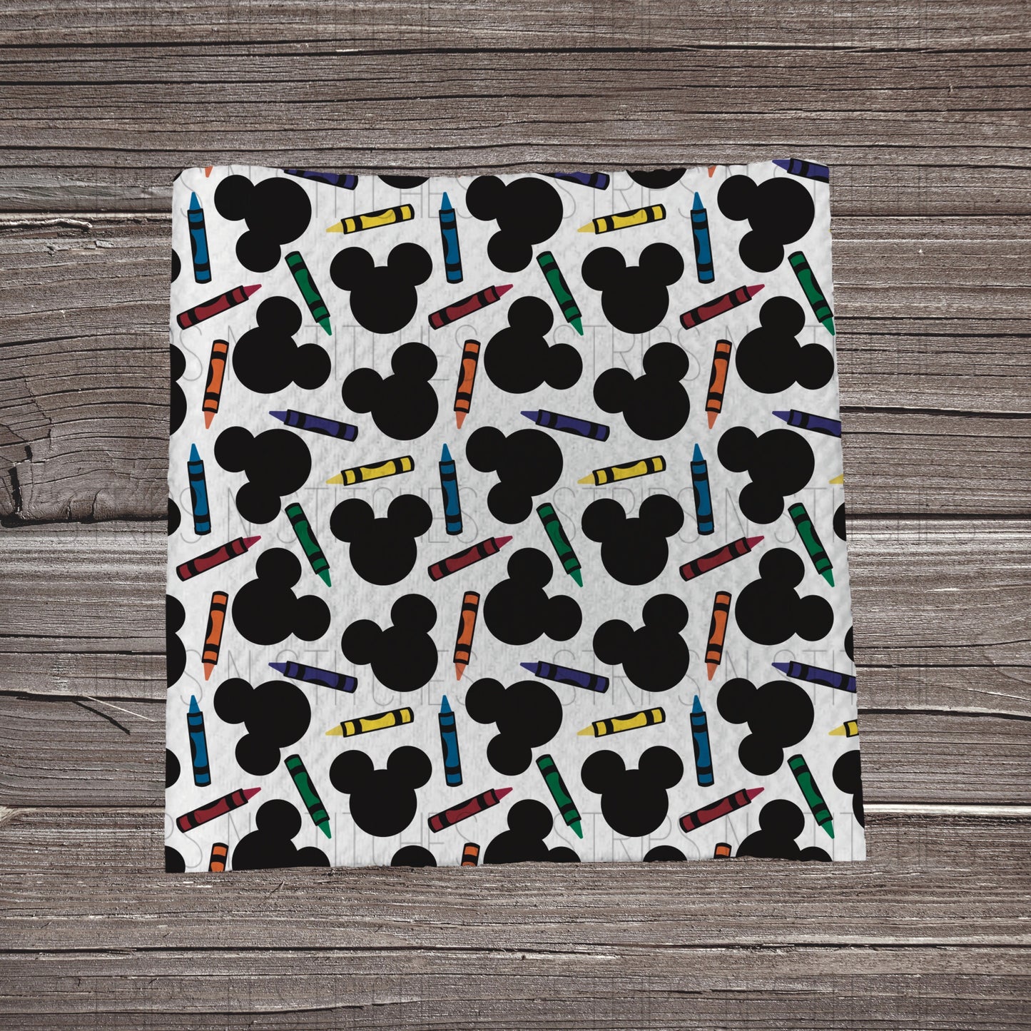 Mickey & Crayons | Fabric Strip- Bow Making- Headwrap- Scrunchies