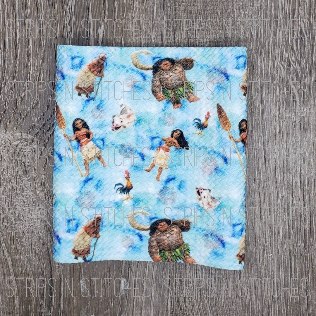 Ocean Girl (blue) Fabric Strip- Bow Making- Headwrap- Scrunchies