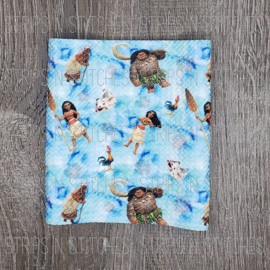 Ocean Girl (blue) Fabric Strip- Bow Making- Headwrap- Scrunchies