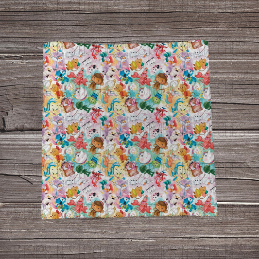 Cartoon Mix | Fabric Strip- Bow Making- Headwrap- Scrunchies