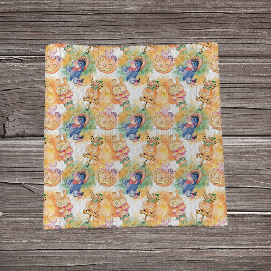 Watercolor Wooded Forest Friends  |Fabric Strips | Bow Making | Headwrap | Scrunchi
