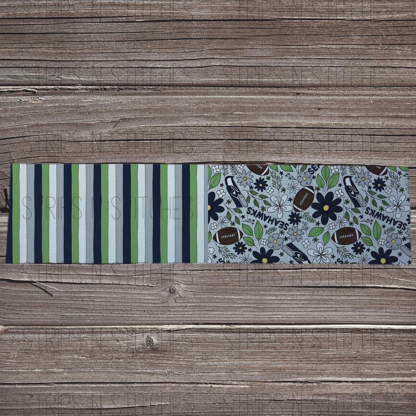 2024 Football - HALF & HALF LIGHT FLORAL | All 32 Teams Available | Fabric Strip | Bow Making | Scrunchies | Headwraps