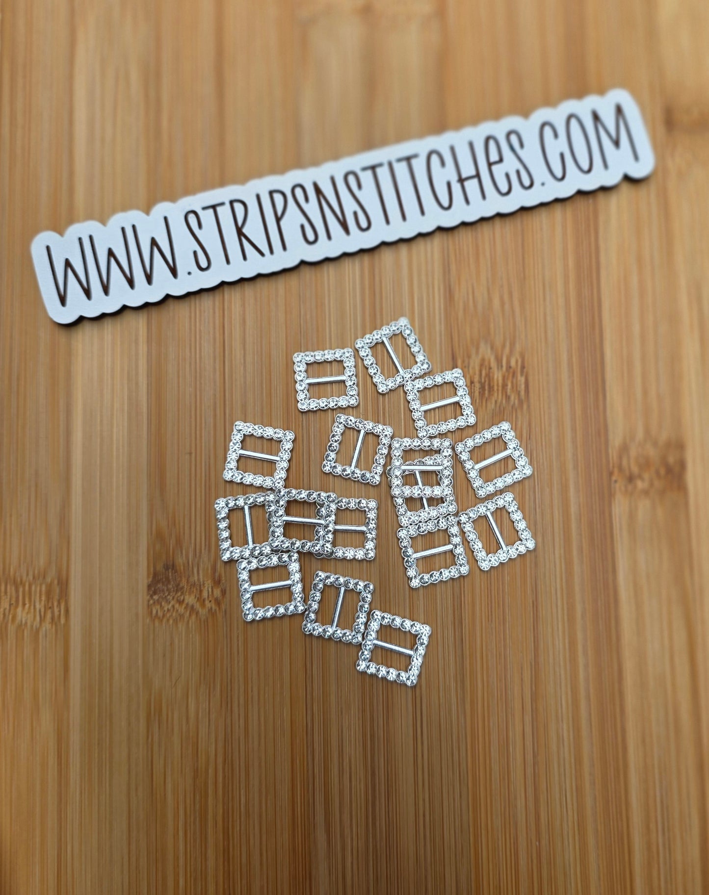 Square Rhinestone Buckle Slider | Bow Accessories