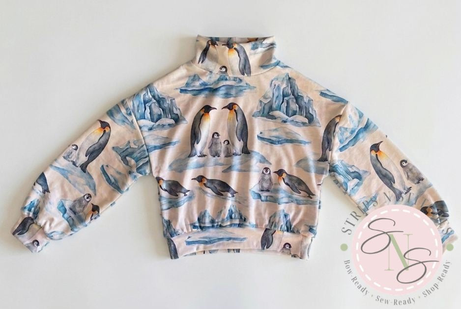 Ready to Sew Pre-Cut Long Sleeve Mock Neck Up to Size 8