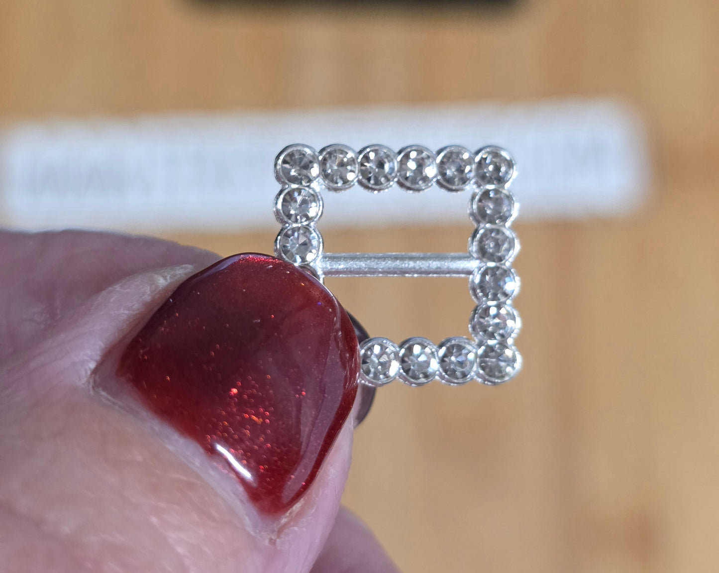 Square Rhinestone Buckle Slider | Bow Accessories