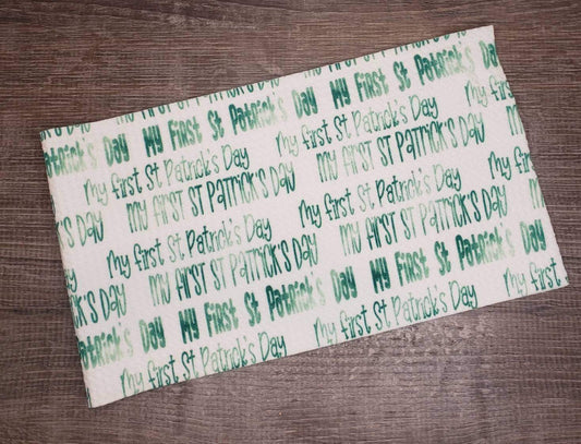 First St. Patrick's Day Words Fabric Strip- Bow Making- Headwrap- Scrunchies