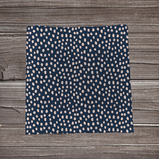 Navy with dots | Fabric Strip- Bow Making | Headwraps