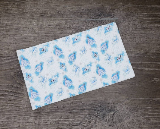 Frozen Watercolor Fabric Strip- Bow Making- Headwrap- Scrunchies