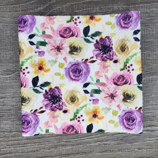 Purple & Yellow Flowers | Bullet Fabric Strip | Bow Making | Scrunchie |