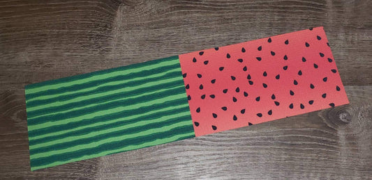 Watermelon Rind/Seeds Half and Half Fabric Strip- Bow Making- Headwrap- Scrunchi