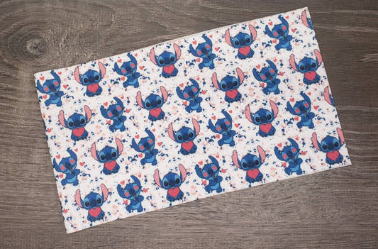 Stitch Hearts Fabric Strip- Bow Making- Headwrap- Scrunchies