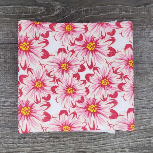 Dark Pink Flowers | Bow Making- Headwrap- Scrunchies