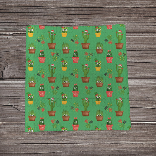 Christmas Cactus- Green | Fabric Strip- Bow Making-