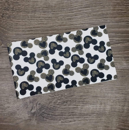 Cheetah Mouse Head Fabric Strip- Bow Making- Headwrap- Scrunchies