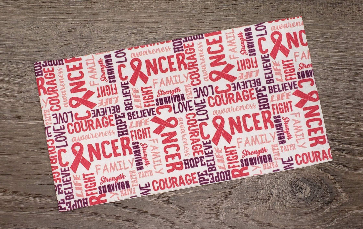 Cancer Words Fabric Strip- Bow Making- Headwrap- Scrunchies
