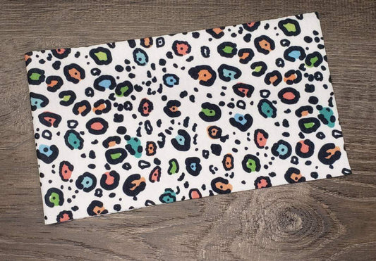 Multicolor Cheetah Print Fabric Strip- Bow Making- Headwrap- Scrunchies