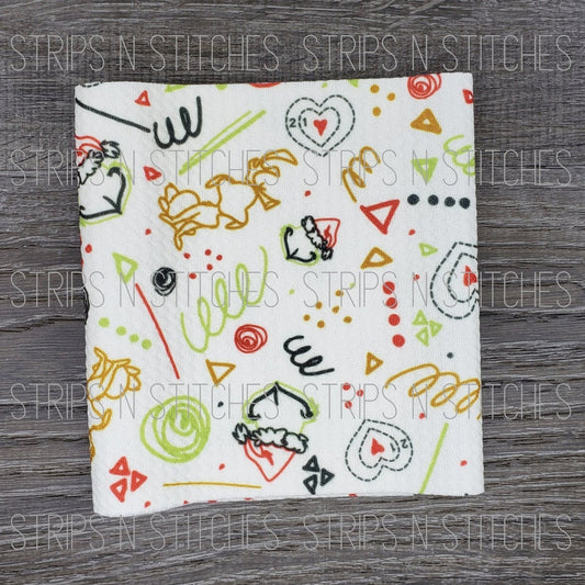 Doodle Grinch | Fabric Strip | Bow Making | Scrunchie |