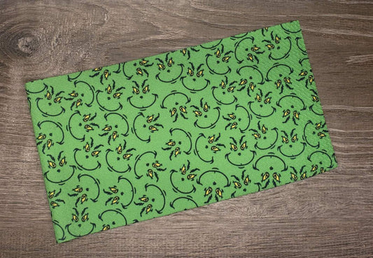 The Mean One Dark Green Fabric Strip- Bow Making- Headwrap- Scrunchies