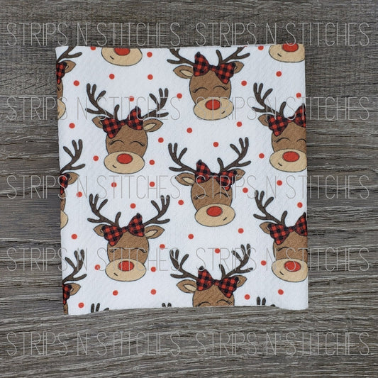 Reindeer & Polka Dots | Fabric Strip | Bow Making | Scrunchie |