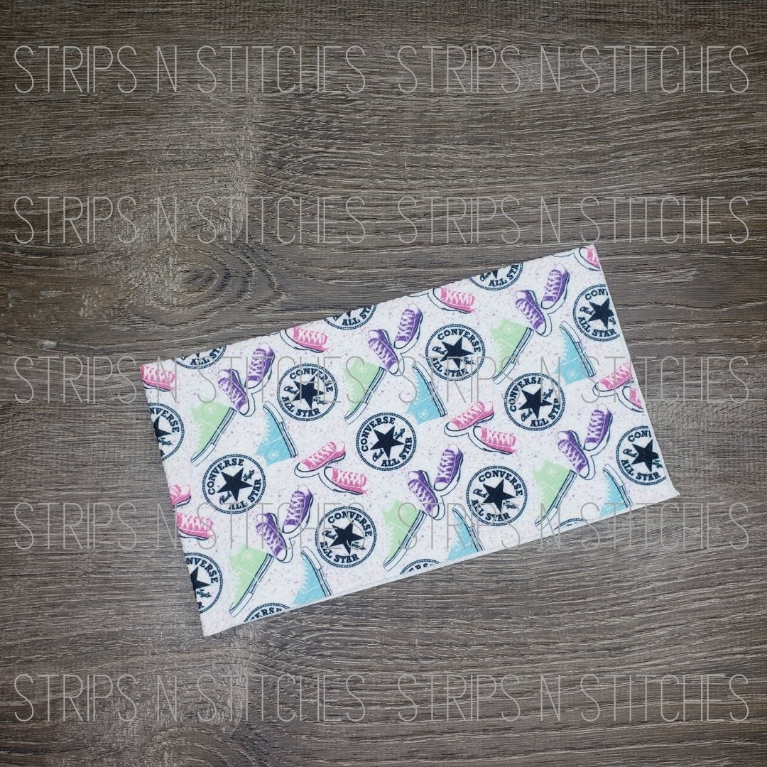 Pastel Converse Fabric Strip- Bow Making- Headwrap- Scrunchies