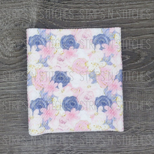 Pink & Grey Flowers- Fabric Strip- Bow Making- Headwrap- Scrunchies