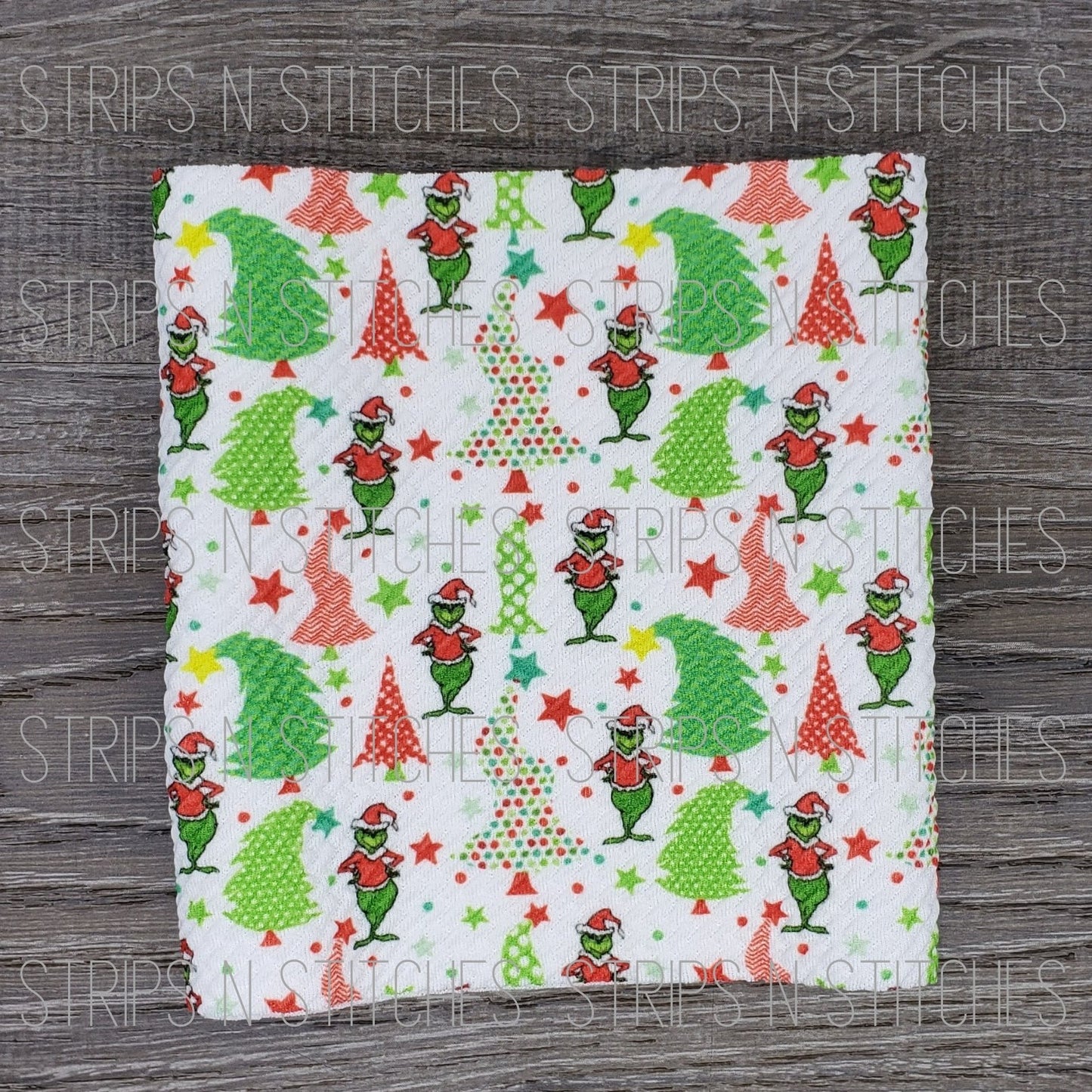 Grinch & Trees | Fabric Strip | Bow Making | Scrunchie |