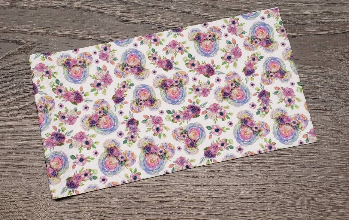 Lavender Mouse Fabric Strip- Bow Making- Headwrap- Scrunchies