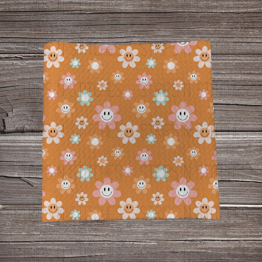 Orange Smiles & Flower | Fabric Strip- Bow Making-