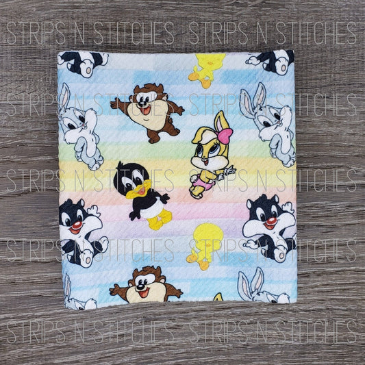 Baby Looney Toons Rainbow |  Bullet Fabric Strip- Bow Making- Headwrap- Scrunchi