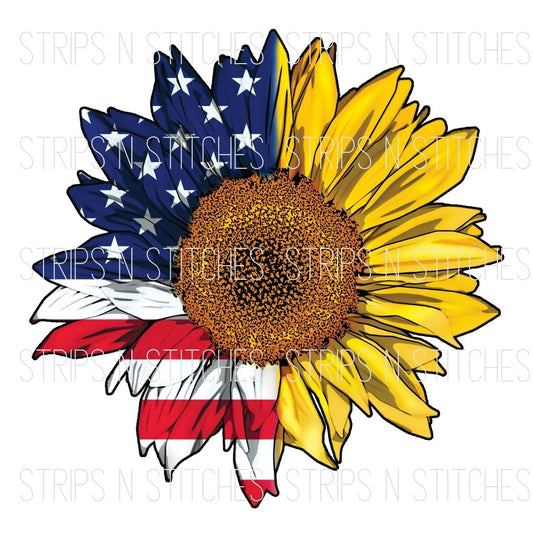 Sunflower & USA | Sublimation Transfer | Create your own