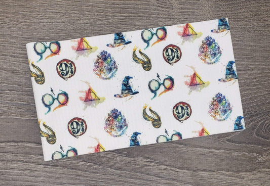 Watercolor Wizard  Fabric Strip- Bow Making- Headwrap- Scrunchies