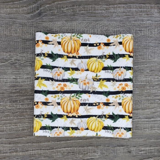 Pumpkins & Stripes Fabric Strip- Bow Making- Headwrap- Scrunchies