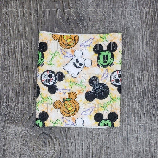 Spooky Boy Mouse- Fabric Strip- Bow Making- Headwrap- Scrunchies