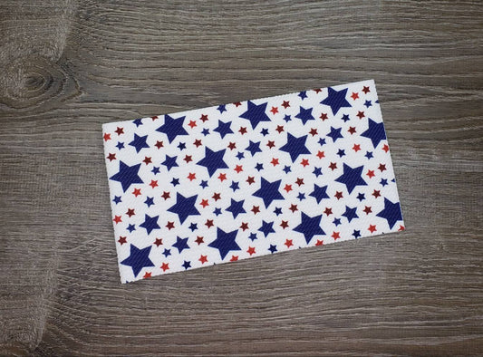 Red/Blue Stars Fabric Strip | Bow Making | Scrunchie