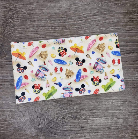 Sandy Beach Mouse Fabric Strip- Bow Making- Headwrap- Scrunchies