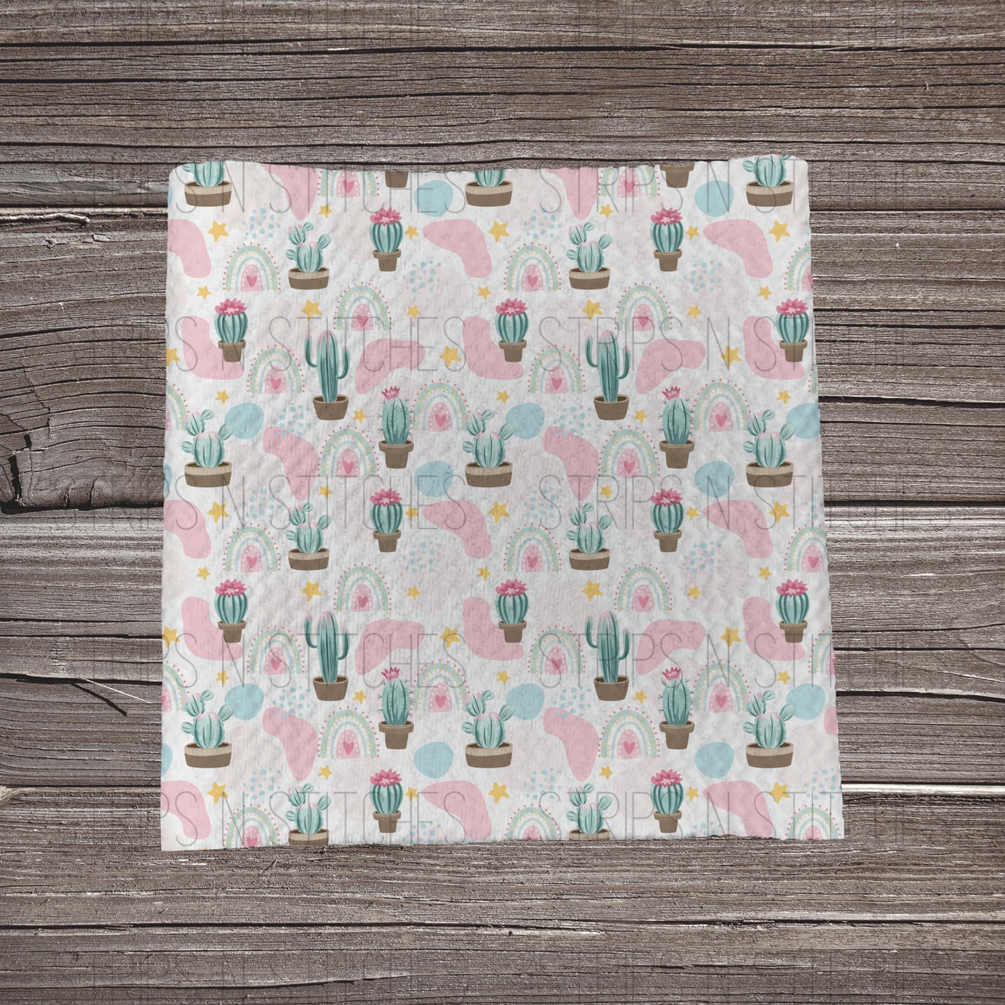 Pink Cactus | Fabric Strip- Bow Making- Headwrap- Scruncie