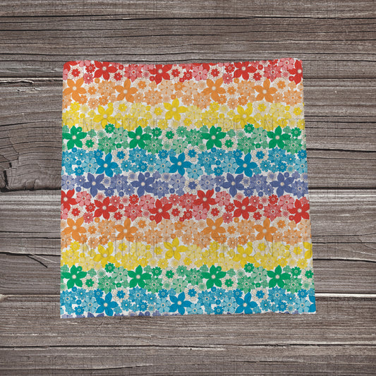 Ombre Rainbow Flowers | Fabric Strip- Bow Making-