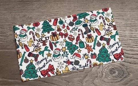 Merry Christmas Fabric Strip- Bow Making- Headwrap- Scrunchies