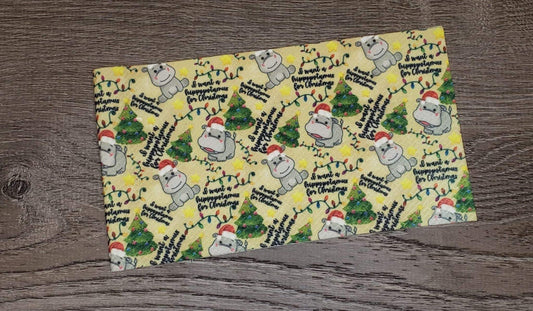 Hippo Christmas Fabric Strip- Bow Making- Headwrap- Scrunchies