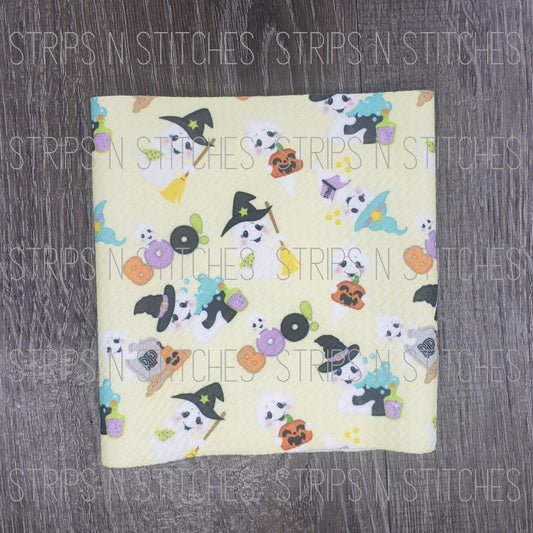 Pastel Yellow Boo- Fabric Strip | Bow Making | Scrunchie | Shop more prints at w