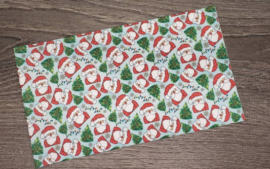 Santa and Trees Fabric Strip- Bow Making- Headwrap- Scrunchies
