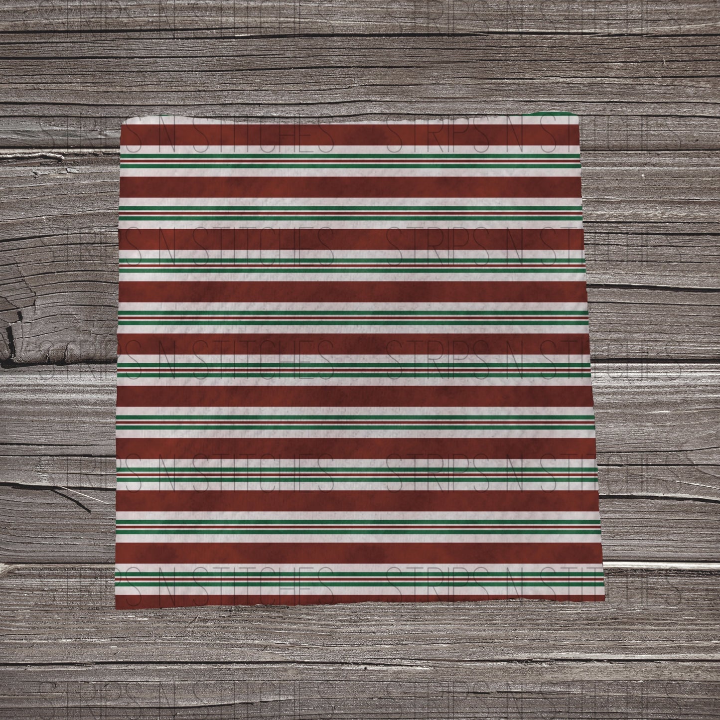 Red, White & Green Candy Cane Stripes | Fabric Strip | Bow Making- Headwrap- Scr