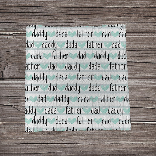 Dad, Daddy, Dada | Fabric Strip- Bow Making- Headwrap- Scrunchies