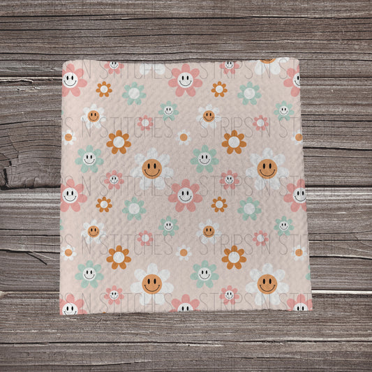Pink Boho Smiles & Flowers | Fabric Strip- Bow Making-