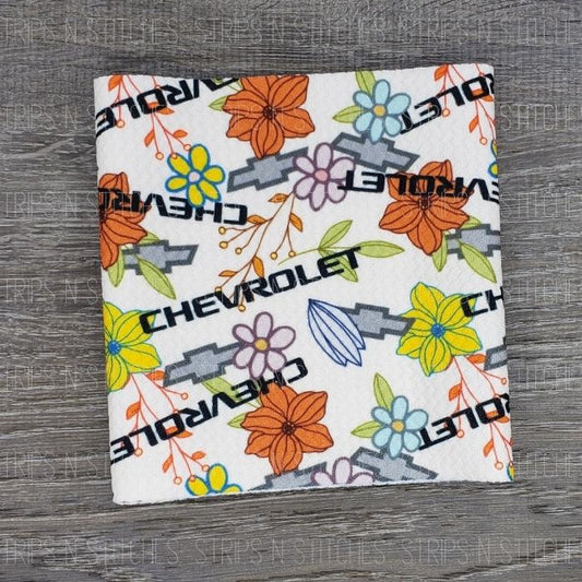 Floral Chevrolet | Bullet Fabric Strip | Bow Making | Scrunchie |