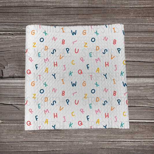 Scattered Alphabet- White | Fabric Strip- Bow Making-