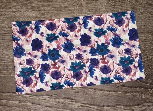 Purple Floral Fabric Strip- Bow Making- Headwrap- Scrunchies