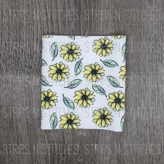 Sunflowers & Leaves Fabric Strip- Bow Making- Headwrap- Scrunchies