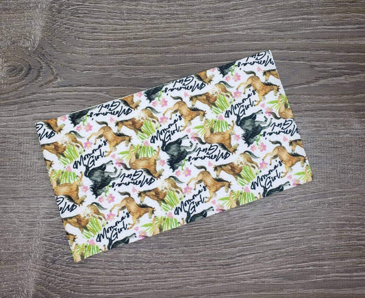 Mommy's Girl w/ horses Fabric Strip- Bow Making- Headwrap- Scrunchies
